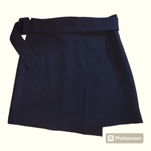 NWT Jason Wu Womens A Line Wrap Black Belted  Mini Skirt Size Small preppy Y2K